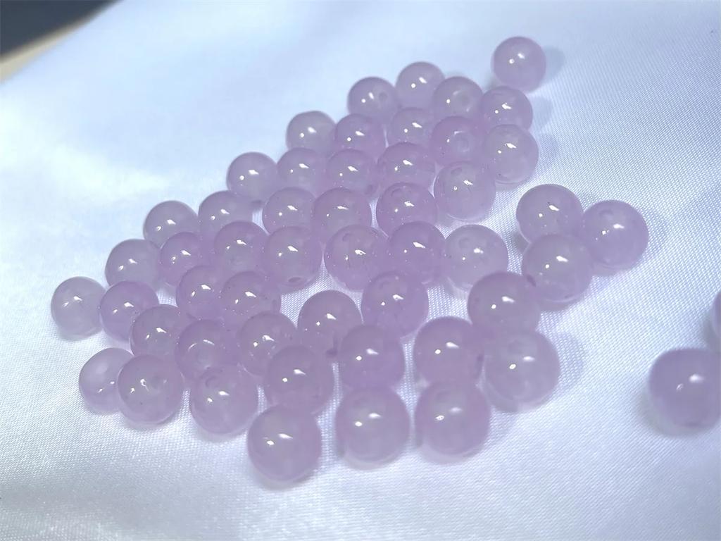 50pcs 8mm Glass Crack Imitation Jade Color Series Round Beads DIY Handmade Necklace Bracelet Loose Beads Jewelry Accessories