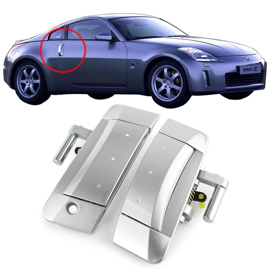 1 pár Pro Nissan 350Z 2003-2009 Levý Pravý Vnější Vnější Klika Přední Řidič Spolujezdec Vnější Kliky Pouze Levostranné Řízení Stříbrná