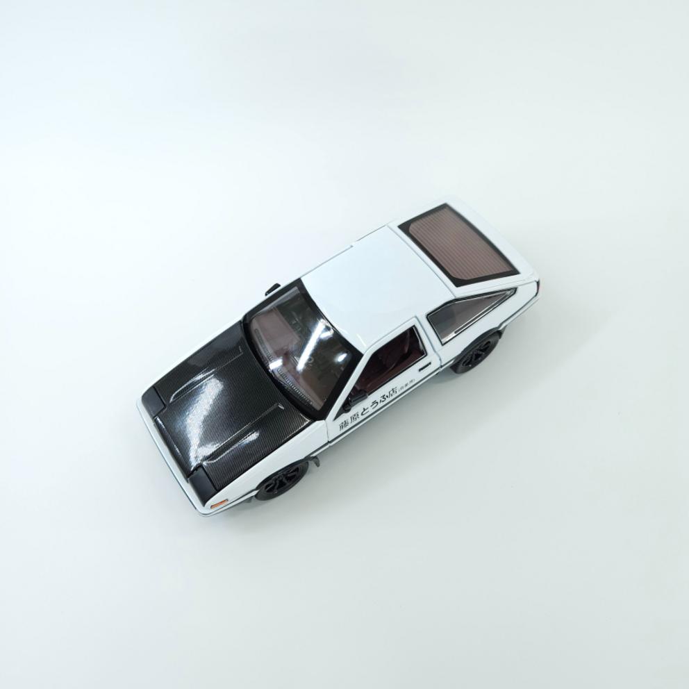 Toyota AE86 Concept Sports Car 1:24 Scale Diecast Miniature Model - Black & White, 1pc