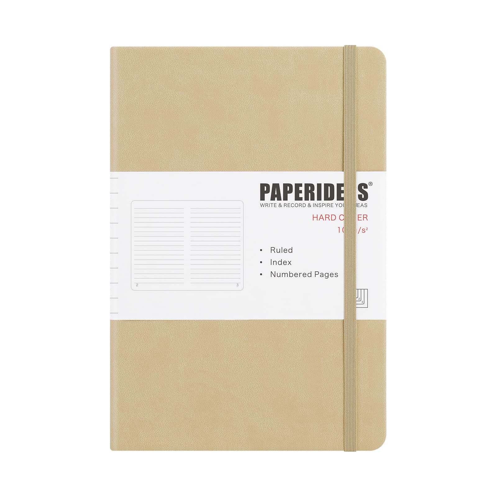 

PAPERIDEAS Hardcover Notebook, A5, (Horizontal Lines, Sand) песочный