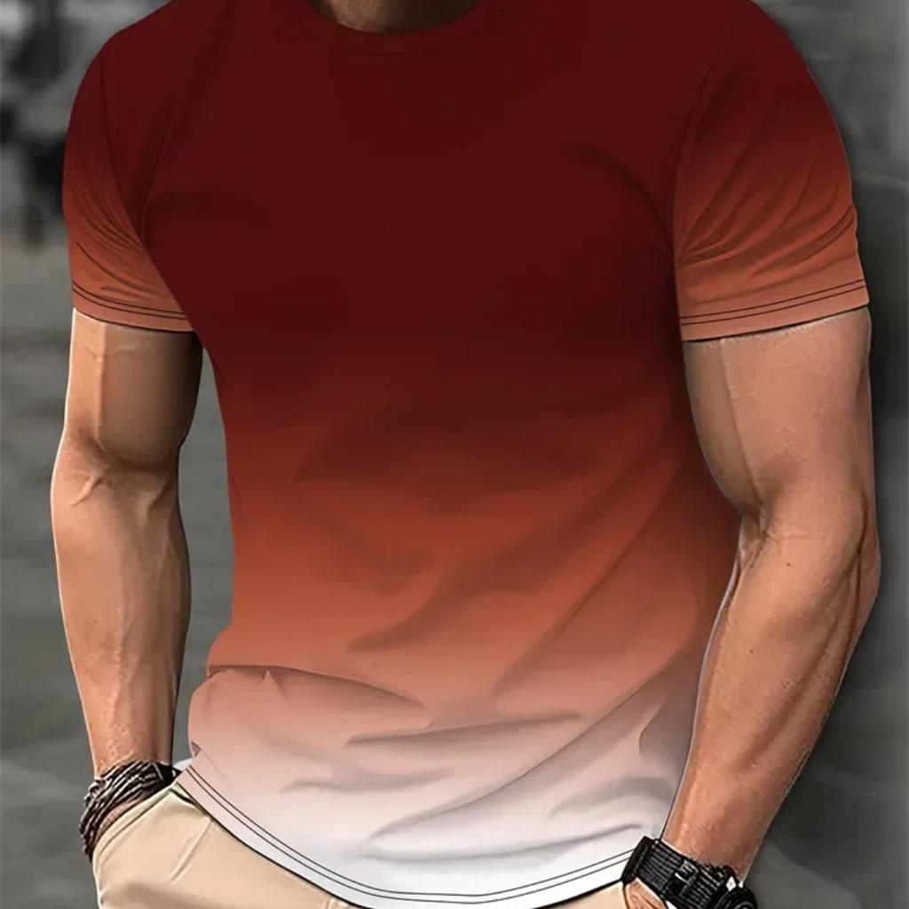 Mens Casual T Shirt Variegated Print T Shirt King Fitness Shirt Oversized Short Sleeve Tops Boys Tops Vintage Mens T Shirts