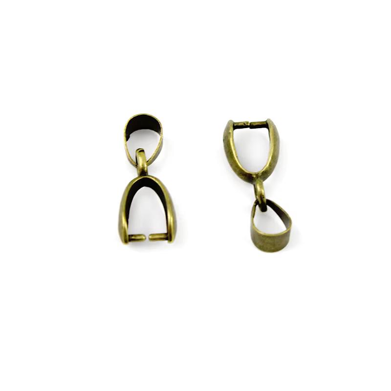 20Pcs Copper Gold Silver Plated Pendant Pinch Bail Clasps Necklace Hooks Clips Connector For DIY Jewelry Making Findings