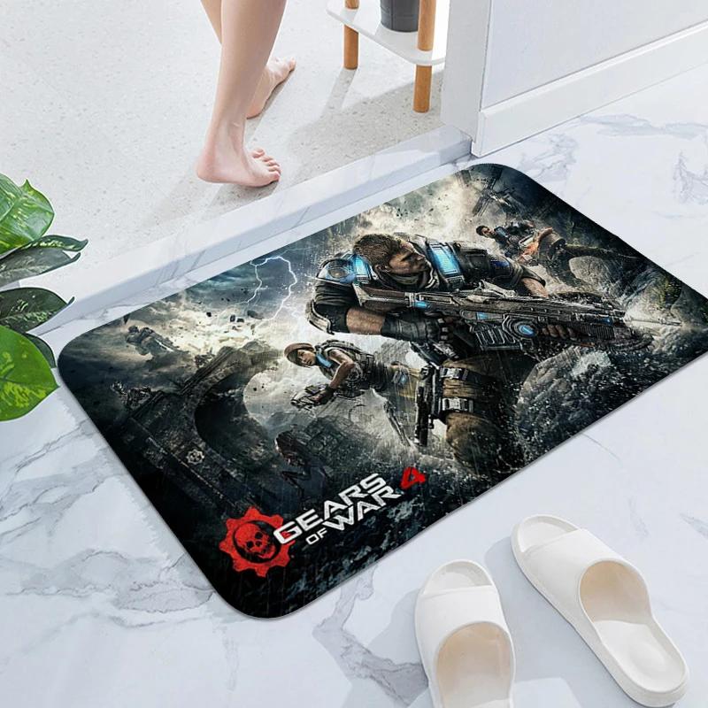 Bathroom Rug A-Gears of War Outdoor Entrance Doormat Hallway Entryway Foot Mat Bedroom Living Room Floor Carpet Anti Slip Home