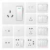86 Type Double Gang Double Throw Wall Switch & Socket Panel with Exposed Wiring & Five Holes