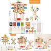 Hexagonal Tower Puzzle Game Wooden Blocks For Kids Educational Playroom