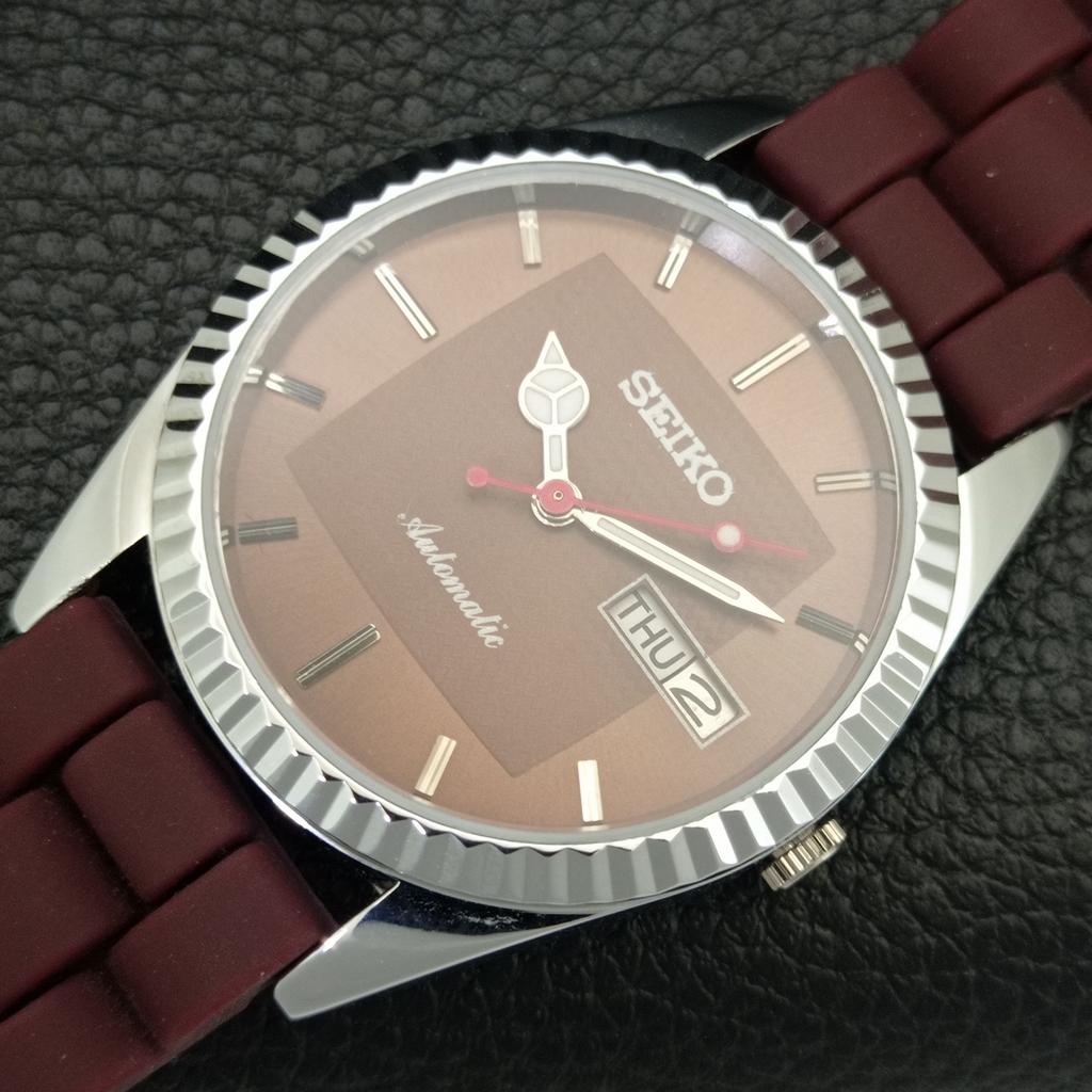 REFURBISHED SEIKO AUTOMATIC 6309A JAPAN MENS VINTAGE BROWN DIAL WATCH a443170-1