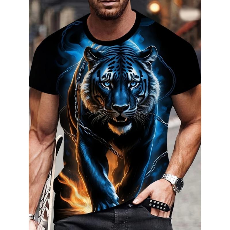 Summer Men's 3D Printed T-shirt, Full Printed Pattern Short Sleeved Jersey, Suitable for Children's Fitness Wear