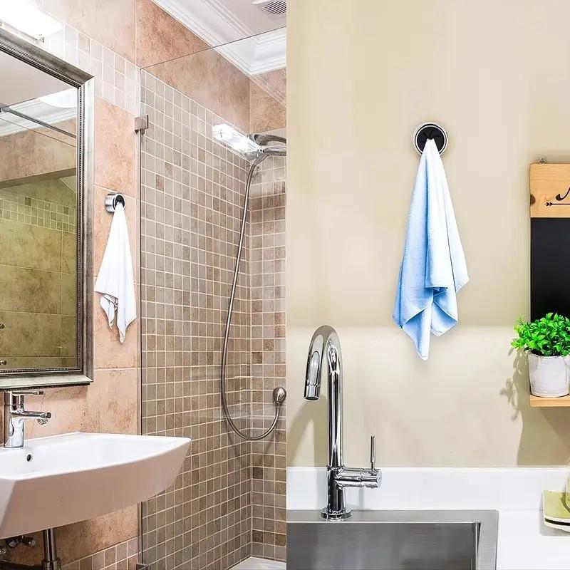 Fashion Self-Adhesive Towel Hooks Wall Mount Towel Hooks Plastic Easy Install No-Drill Kitchen & Bathroom Towel Holder for Home Cabinet, Garage