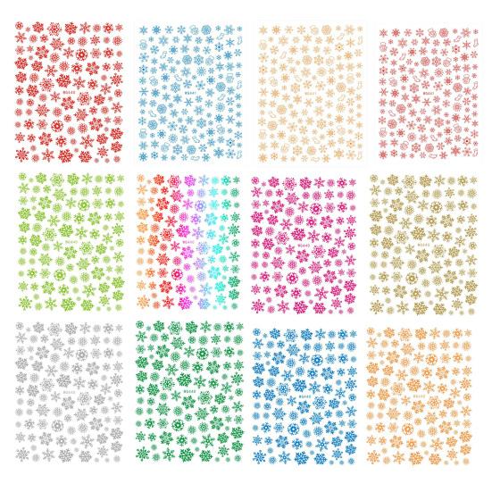 1/2Pcs Colorful Snowflake Nail Art Sticker Self-adhesive DIY Home Salon Winter Christmas Snowflake Women Fake Nail Decoration Decal