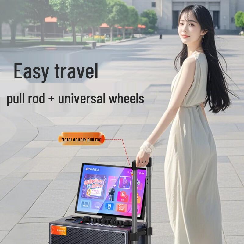 SANSUI Q065 Portable Outdoor Karaoke System with Display CN Plug (adapter Included)