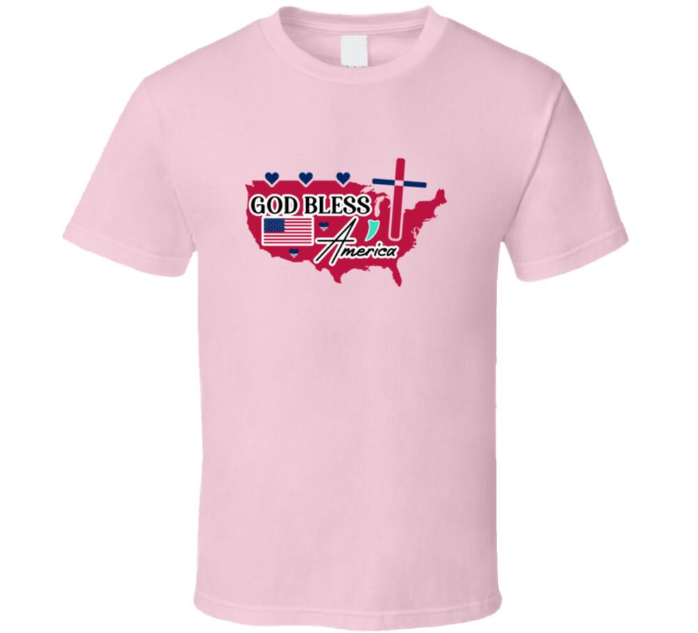 God Bless America Patriotic Tshirt Usa Pride Tee American Flag Unisex T Shirt XXXL