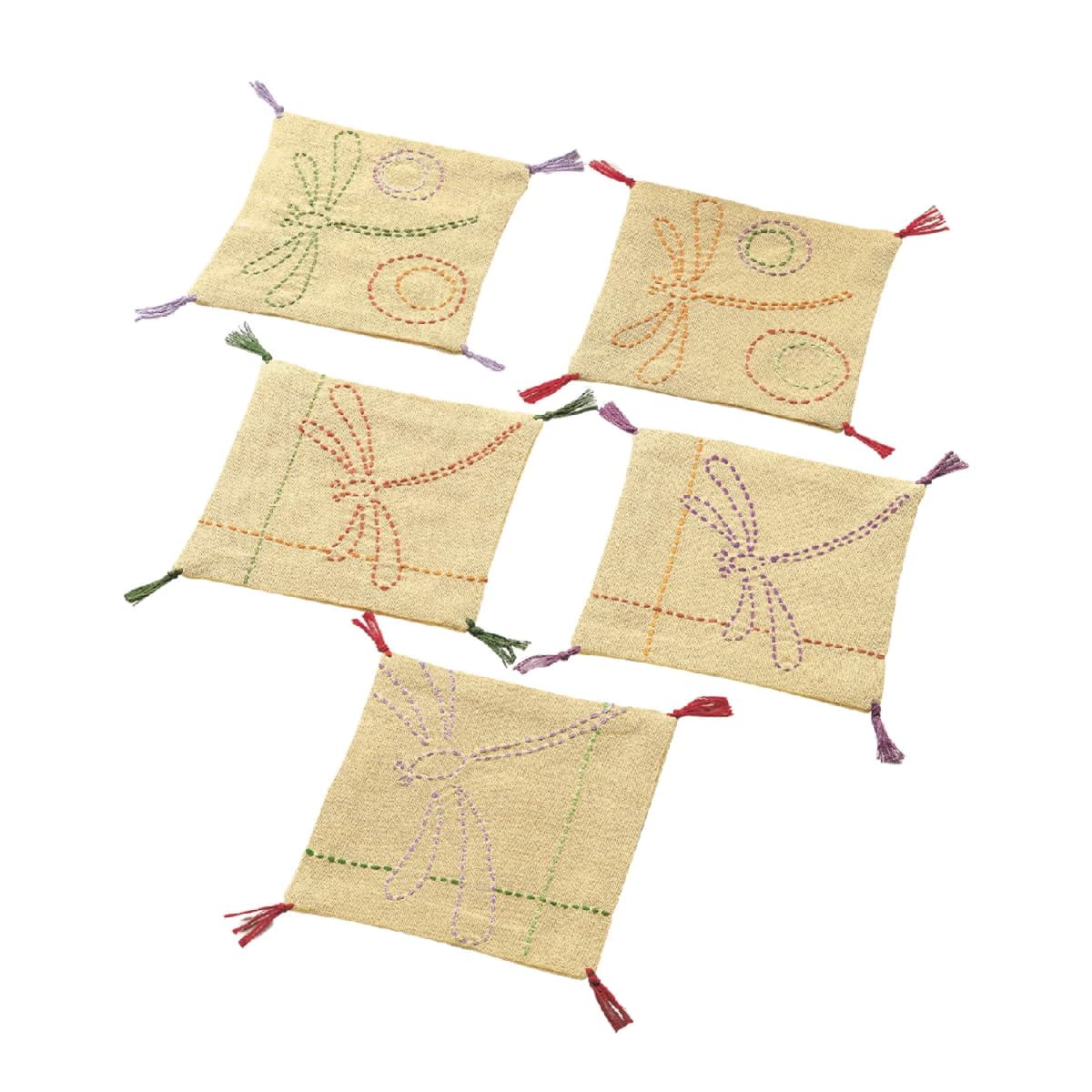 Olympus 160 Sashiko Kit Coaster Akane Tonbo