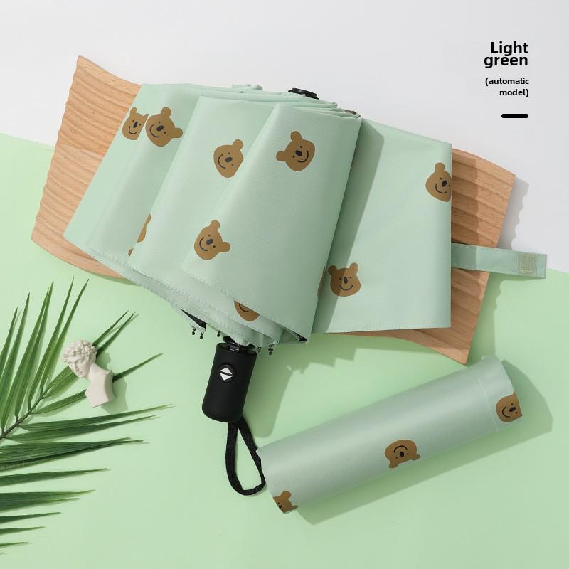 

Складной зонт с защитой от ультрафиолета из мультфильма: Двойное назначение: Солнце и дождь с рисунком медведя