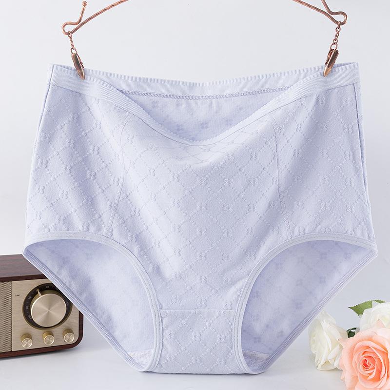 Plus Size Women's Spring and Summer Three Dimensional Jacquard Cotton Antibacterial Briefs