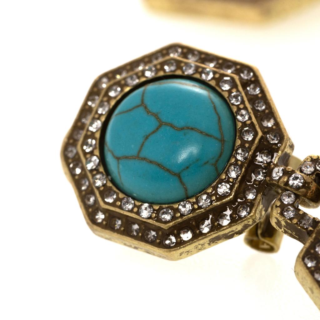 Natural Green Pine Earrings Silver Needle Inlay High Sense Geometric Versatile Internet Celebrity Women'S Jewelry New