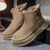 Winter Suede Casual Shoes Men Snow Fashion Ankle Boots Comfortable Fur Platform Cotton Shoes Man High-top Designer Short Boot