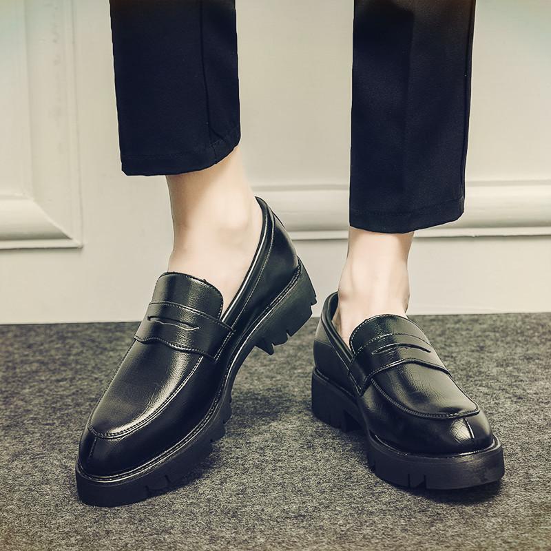 Summer British style high-end business dress casual leather shoes inner height increase CM lazy driving Doudou shoes