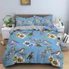 3D Bedding Set Flowers Print Duvet Cover Set with Zipper Closure Queen King Full Size Comforter Cover and Pillowcases Polyester