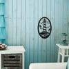 Vintage Wall Art Nautical Style Wrought Iron Lighthouse Black