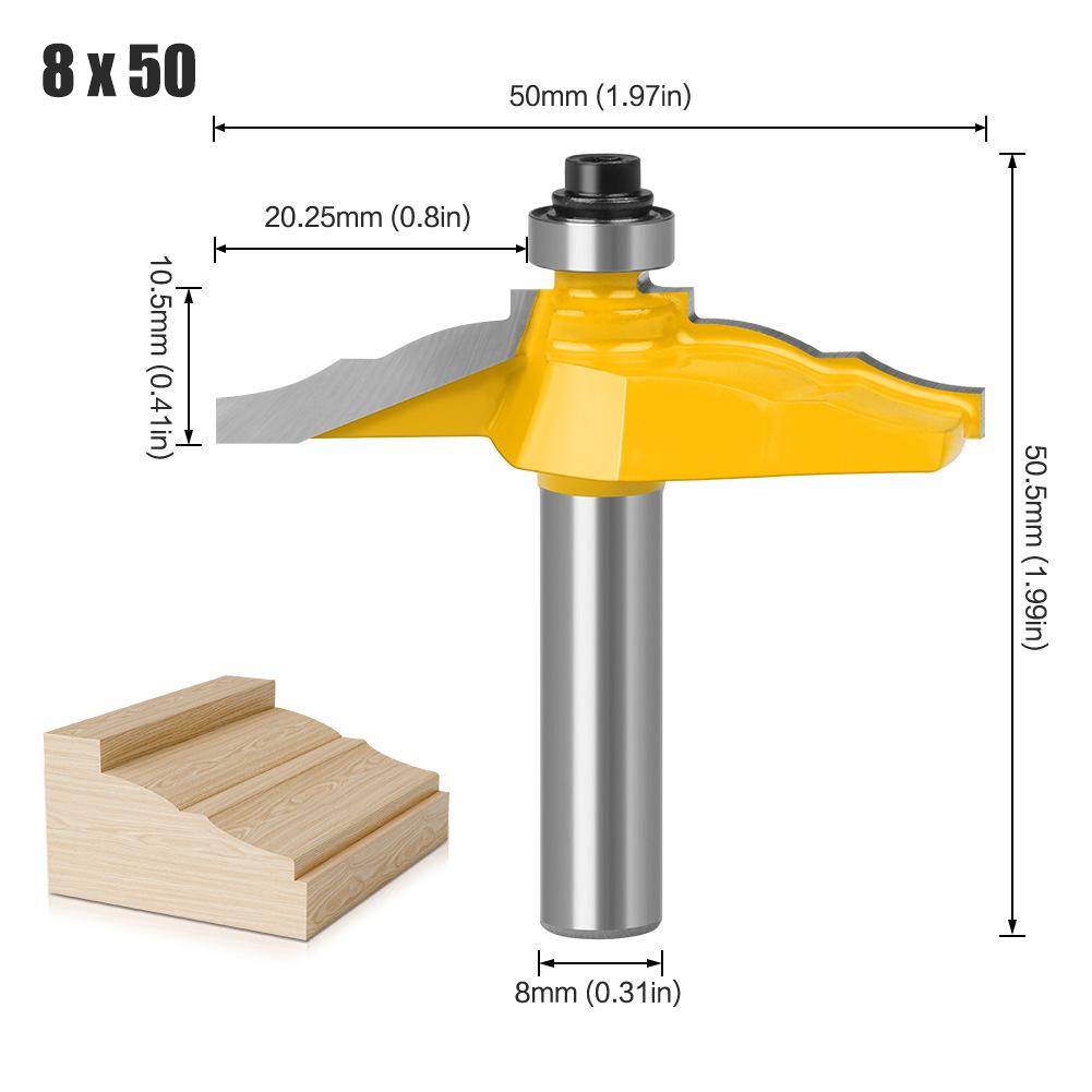 

8 мм Ручка Резак для лески Кружевной фрезер Резак для лески Панель дверцы шкафа Деревообработка Гравировальный нож Нож Гун Line knife yellow 8x50