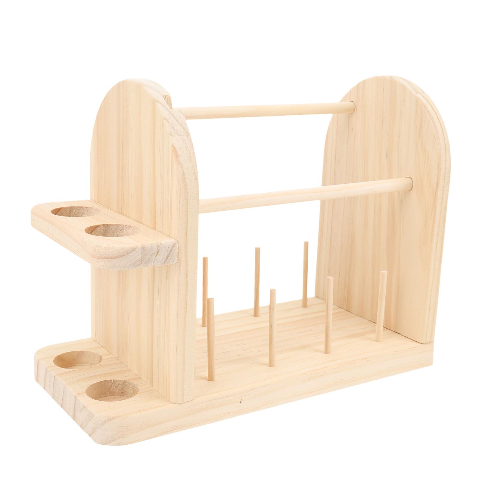 

Деревянная стойка для хранения пряжи, переносная, 2 вращающихся стержня, держатель для пряжи, держатель для хранения ниток для вязания крючком