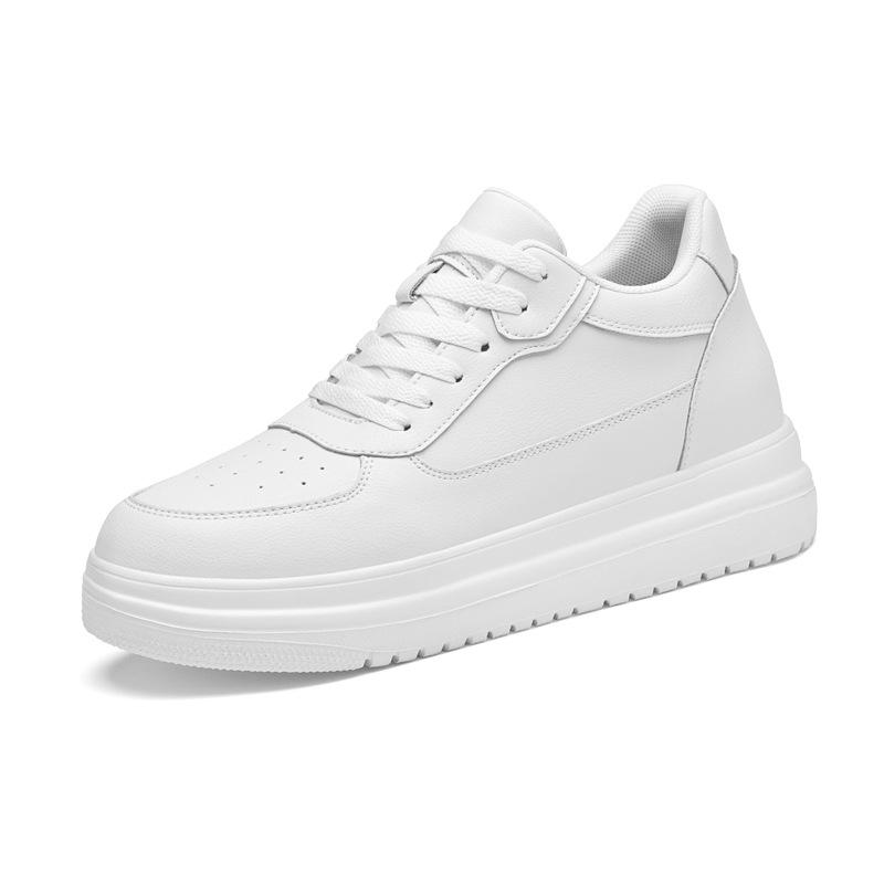 Unisex Couple Low‑Top Board Shoes, Invisible Inner Height Increasing Skate Shoes, Spring Autumn White Sports Casual Shoes For Men Women