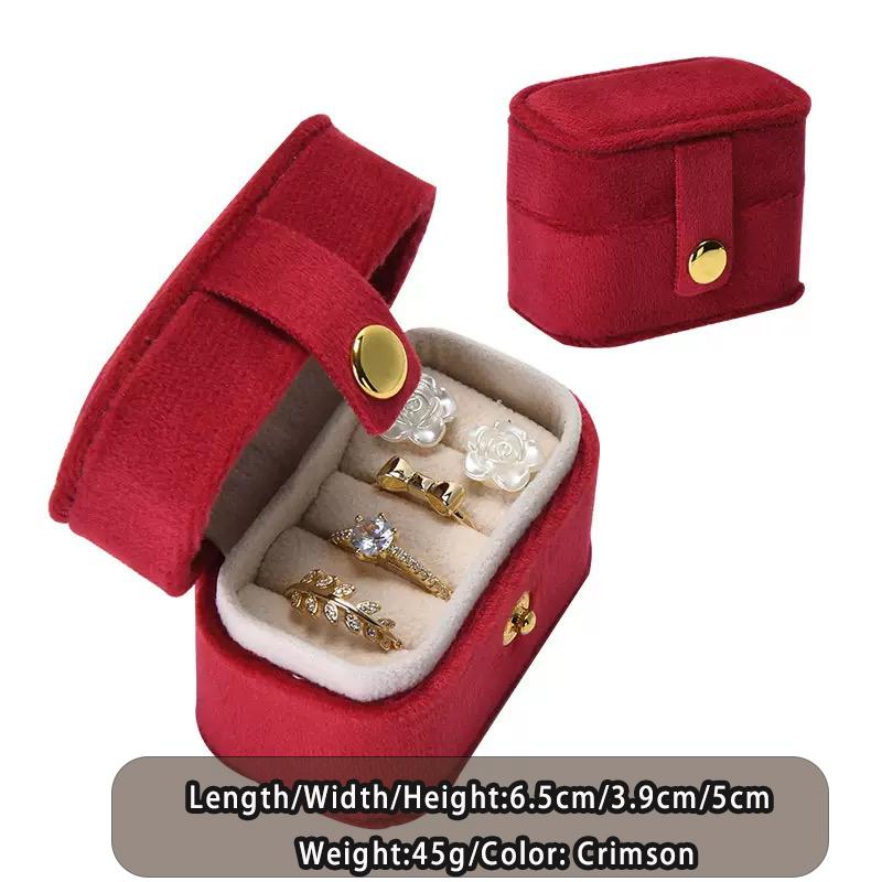 High End Velvet Portable Jewelry Rings Jewelry Box Compact Travel Earring Storage Box Mini Exquisite Packaging Box 2026 New Box