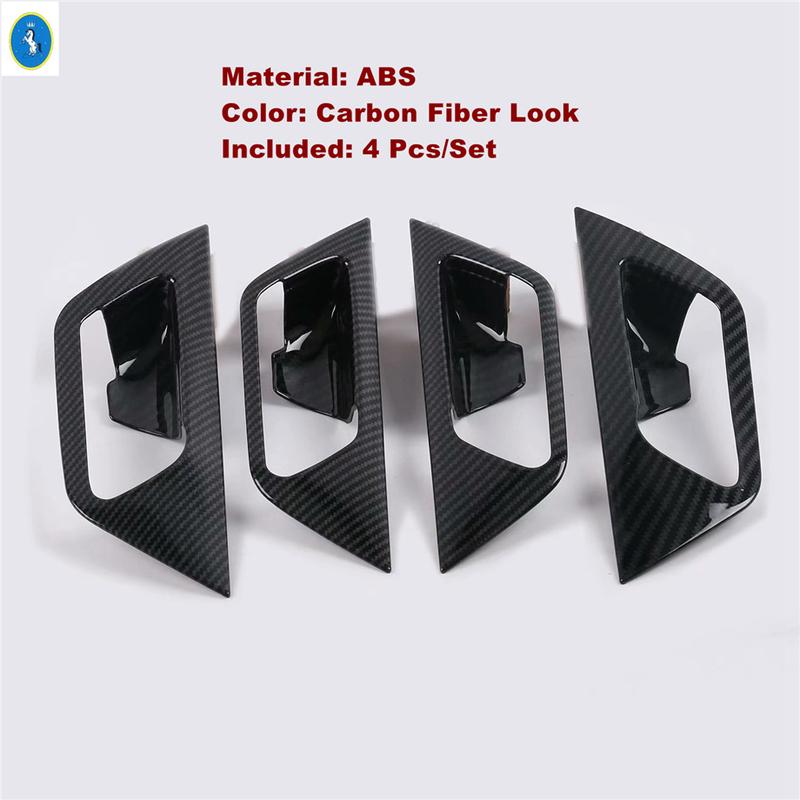 Car Inner Door Handle Bowl Frame Cover Trim For Peugeot 3008 5008 GT 2017 - 2025 Carbon Fiber / Matte / Black Brushed / Silver