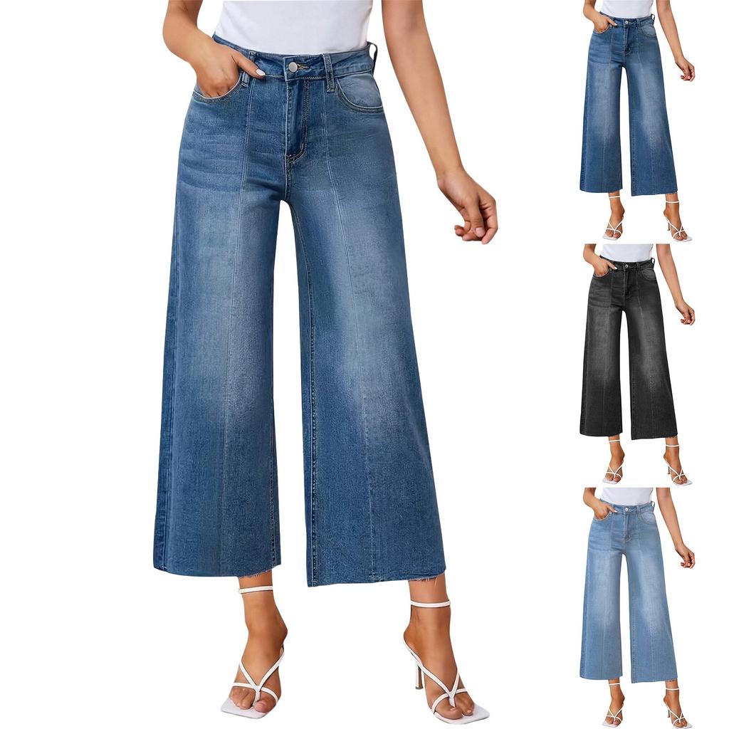 Women's Denim Classic Versatile High Waist Fashionable Trousers