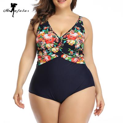 QIANSKY Women Plus Size Print Bow Tankini Bikini Swimwear Swimsuit Push-Up Bathing Suit Beachwear Bikini Sets
