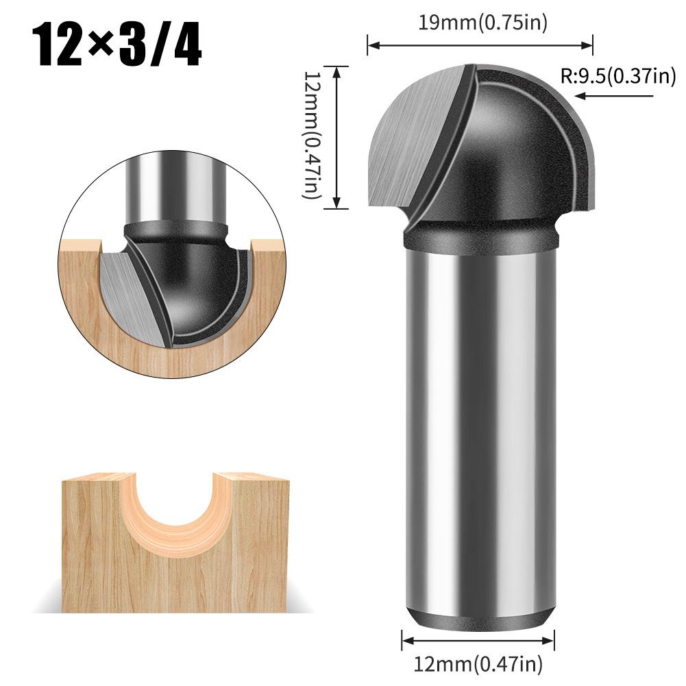 6 Handle 12 Handle Slotting Knife Bottom Digging Knife Woodworking Round Bottom Knife, Engraving Machine, Trimming Machine Knife Head Round Bottom