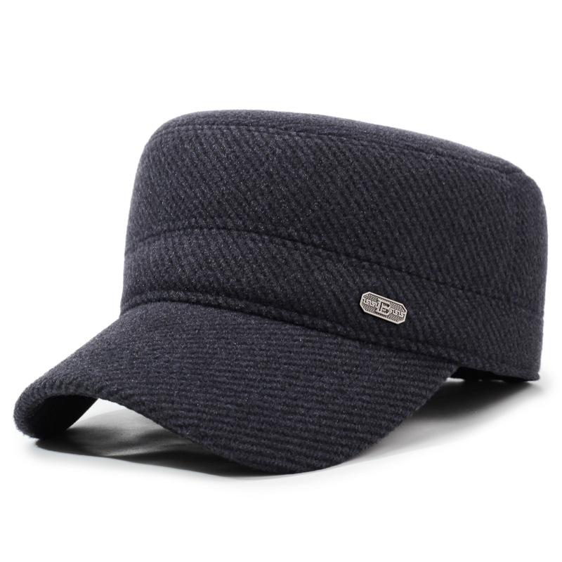 Autumn Winter Middle-Aged S Flat Cap Men' Outdoor Warm Cotton Hat Coldproof Ear Protection Cap