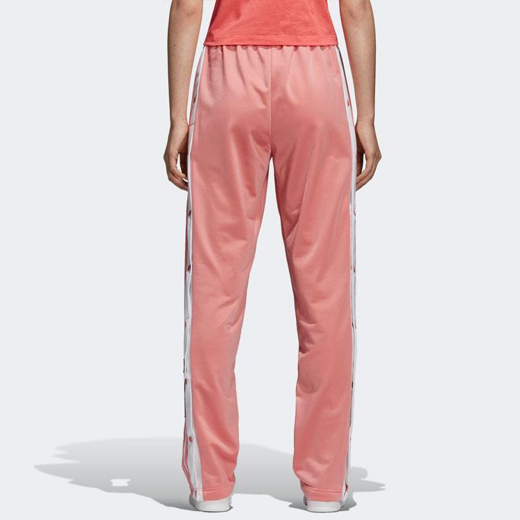 Adidas Originals Casual Retro Sports Striped Side Button Long Pants Women bottoms Rose-Red DN3163