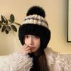 New Autumn and Winter Warm Plush Hat Knitted Hat Women's Fashion Ear Hat Windproof Hat