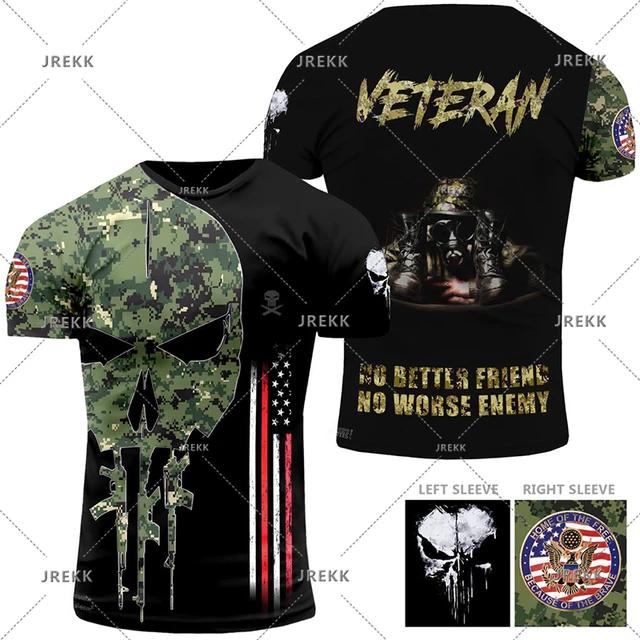 T Veteran Usa Us Army Shirt For Men Clothing Combat Military Camouflage Tshirt 3d Skull Printed Short Sleeve Olive Beige Tshirt