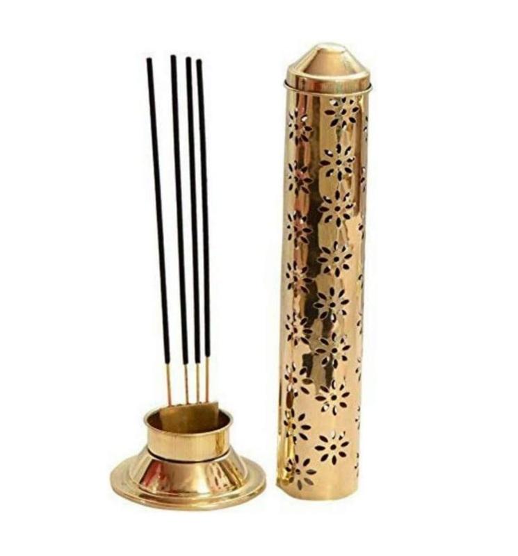 

TreegoArt Brass Agarbatti Incense Holder Dhoop Incense Stick Holder Incense Censor Burner for Home and Temple - 9 Inches Height (Approx) 9 Inches Height золотистый