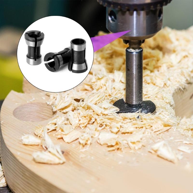 3 Stück Hochpräzisions-Trimmer-Fräser-Spannzangen-Adapter-Set für verbesserte Kompatibilität und Effizienz in Graviermaschinen