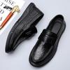 2025 Winter British Doudou Shoes Men's Black Casual Leather Shoes One Pedal Men's Fashion Trend Short Styles