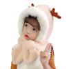 Winter Children's Hats Boys and Girls Scarves Integrated Plush Hats Cute Baby Antlers Fleece Ear Hats Tide