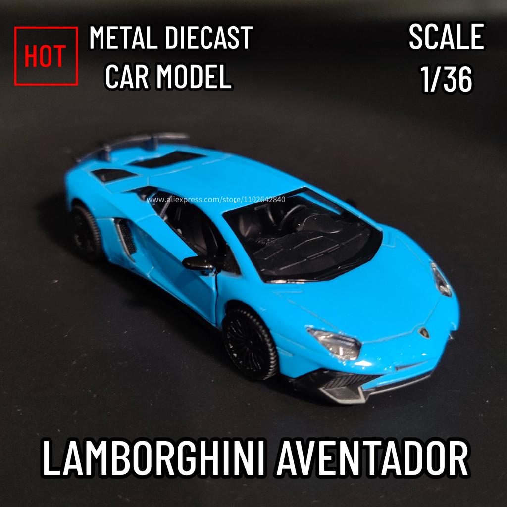 1/36 Lamborghini Aventador Replica Muscle Car Modello Scala Metallo Pressofuso Miniatura Arte Veicolo Pullback Regalo di Natale Bambino Ragazzo Giocattolo