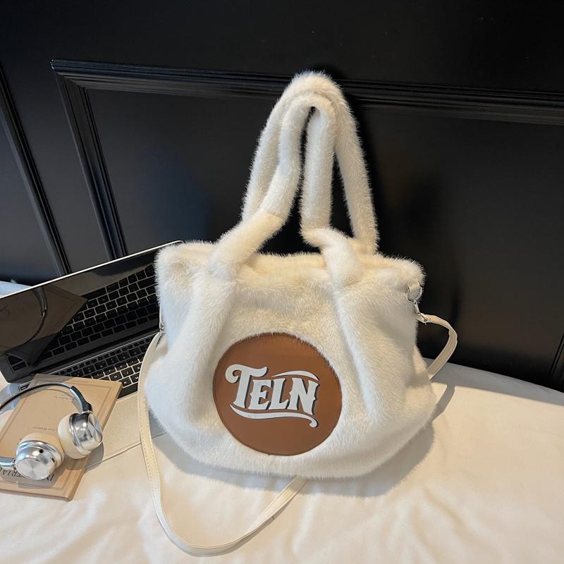 Plyšová taška tote s velkou kapacitou dámská taška přes rameno taška na dojíždění taška do podpaží