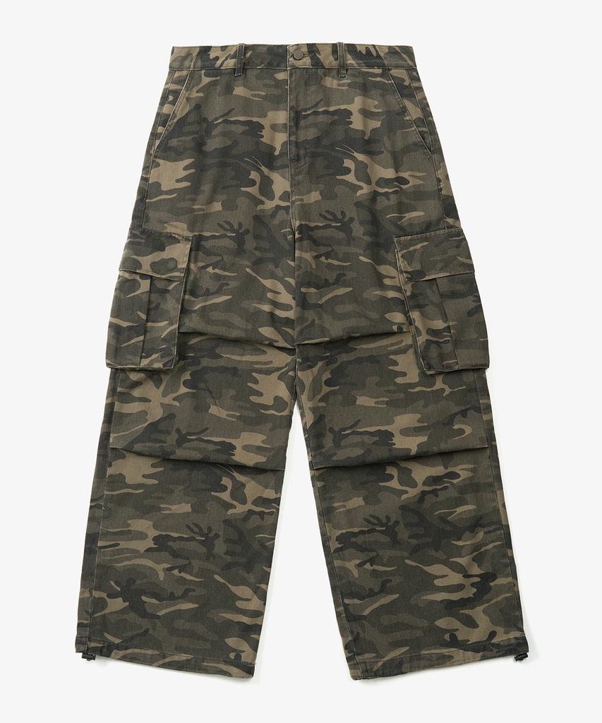 TOFFEE Camo Wide Cotton Pants (Deep Khaki)