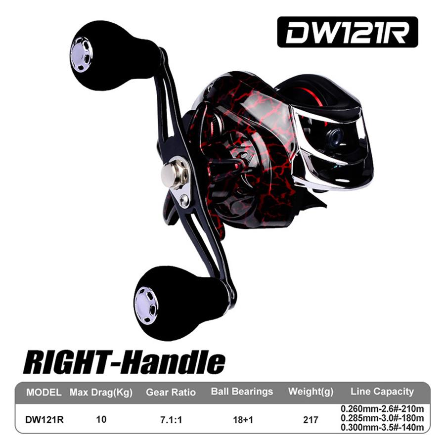 Fishing Baitcasting Reel 18+1BB 7.1:1 Gear Ratio Salt/Freshwater Right Hand