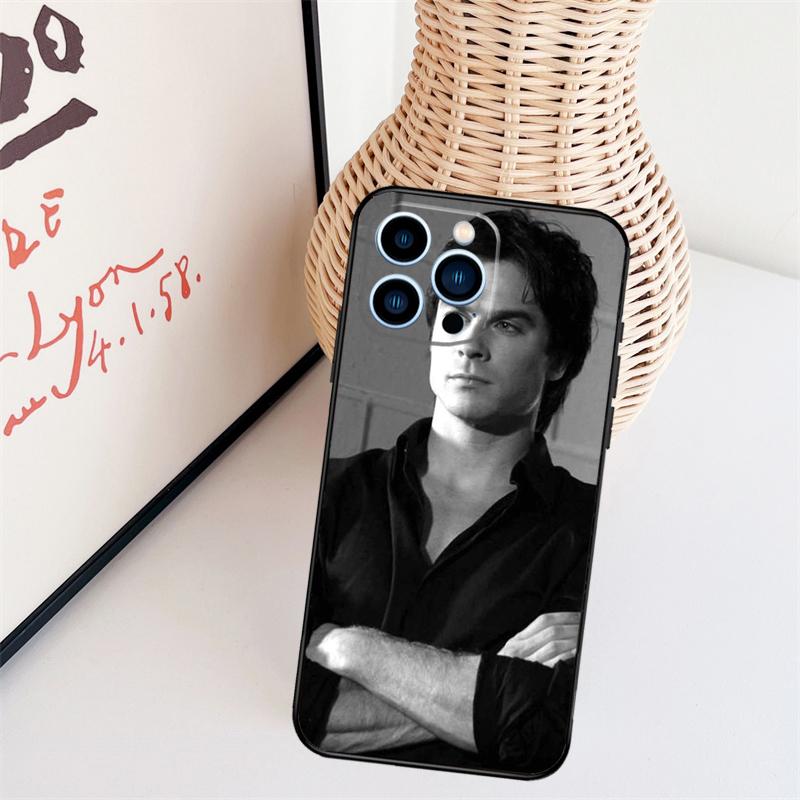 

Damon Salvatore Vampire Diaries Phone Case For iPhone 17 Pro Max 14 13 12 11 15 16 Pro Max mini 15 16 Plus 16e Back Cover iPhone 16 Plus