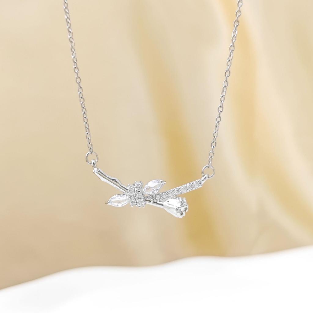 Titanium Steel Bow Knot Necklace: Elegant Light Luxury Gift for Women & Best Friend, Versatile Clavicle Chain