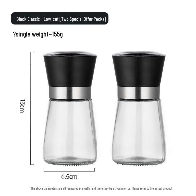 Zhaoran Manual Stainless Steel Pepper & Salt Grinder Set (2-Pack)