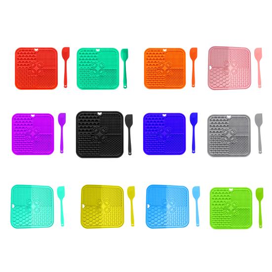 Slow Feeder Lick Mat with Suction Cups Silicone Pet Bowl for Anxiety Relief Digestion BPA-Free Portable Dog Food Puzzle Mat for Wet Food Yogurt Treats