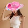 Geburtstagsquasten Strass Cowgirlhut Mit Bunten LED-Lichtern Verstellbare Top-Caps für Partys Geburtstagsfeier
