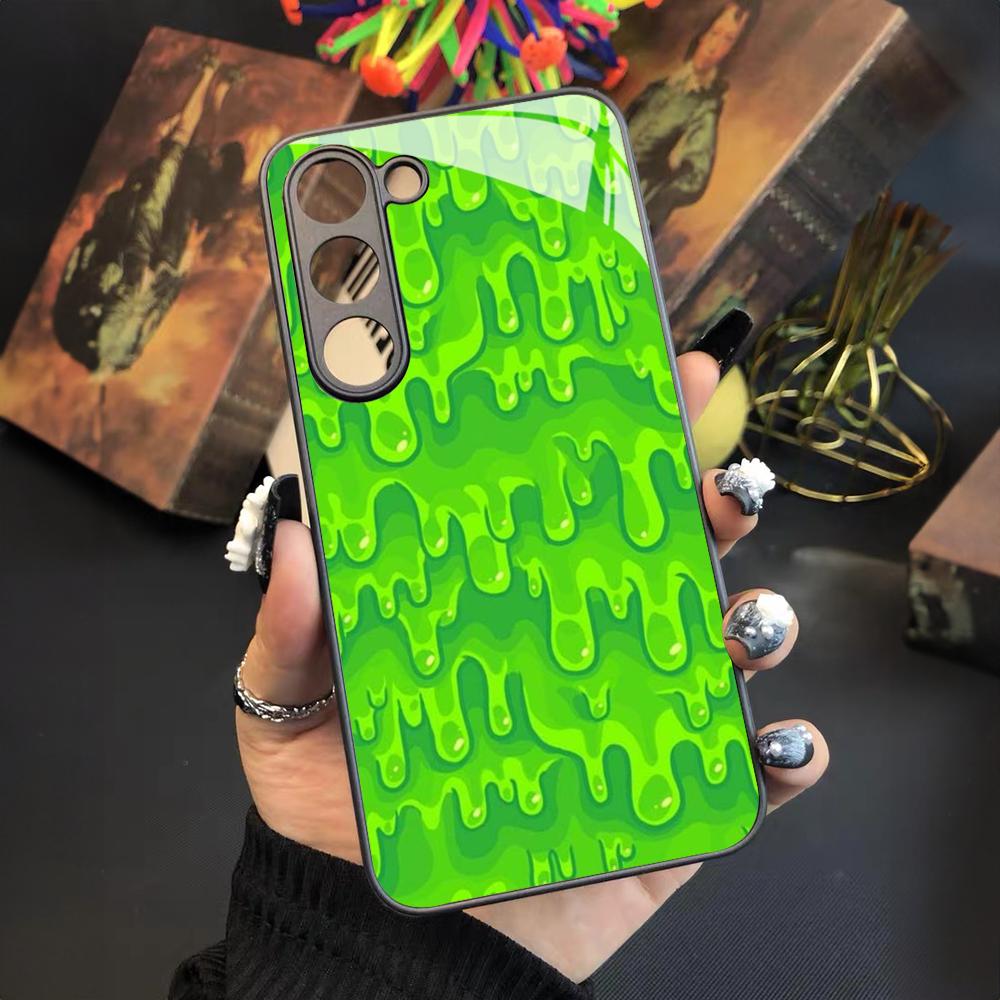 Slime Pattern Phone Case For Samsung Galaxy S25 S24 S23 S22 S20 S21 Note20 Ultra Plus Fe Colored Silver Cover