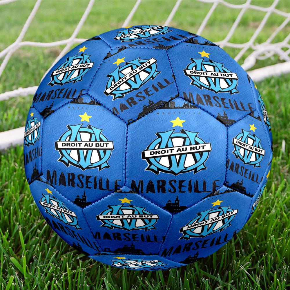 Olympique Football Crest Printed Size 5 Soccer Balls, High-Quality, Anti-Slip, Protective Football, A Unique Gift , Birthdays, Christmas Gifts
